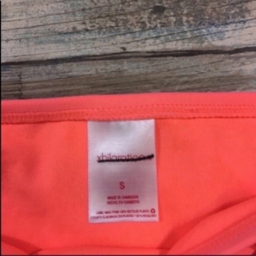 Xhilaration Bright Orange Tie Side Bikini Bottoms Women’s Small Neon String Swim - Picture 3 of 4